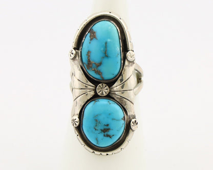Navajo Ring 925 Silver Bisbee Turquoise Artist Signed Mike Platero C.80's