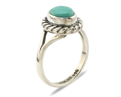 Navajo Ring .925 Silver Kingman Turquoise Artist Signed Gecko C.90's