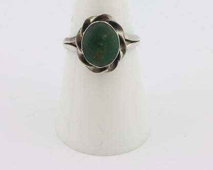 Navajo Handmade Ring 925 Silver Green Turquoise Native Artist C.80's