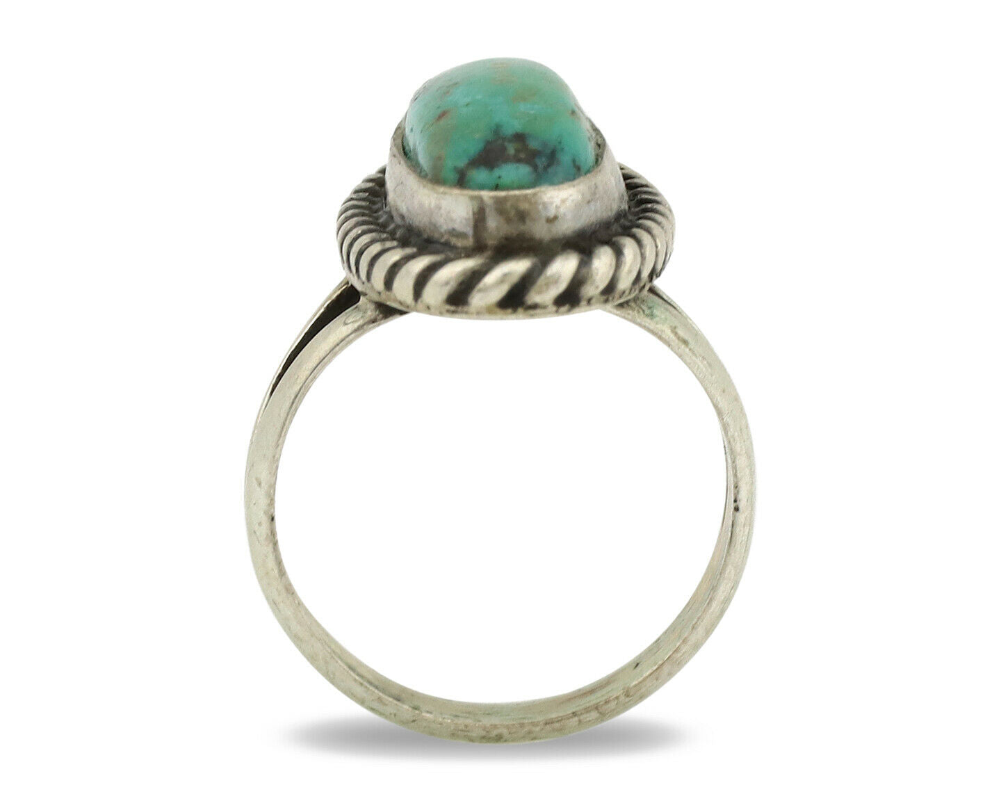 Navajo Ring .925 Silver Nevada Turquoise Artist Native American C.1980's