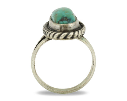 Navajo Ring .925 Silver Nevada Turquoise Artist Native American C.1980's