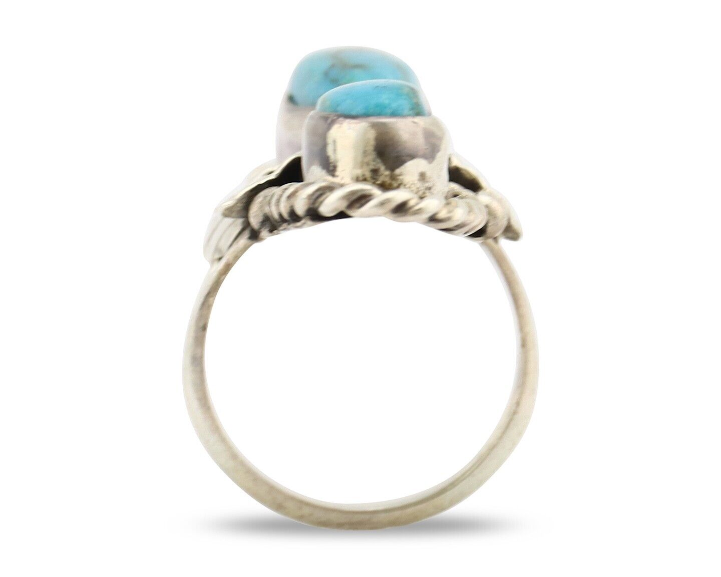 Navajo Handmade Ring 925 Silver Natural Blue Turquoise Native American C.80's