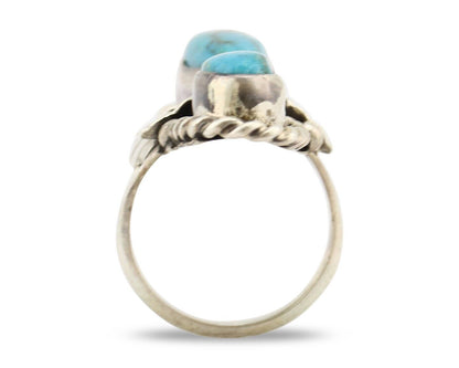Navajo Handmade Ring 925 Silver Natural Blue Turquoise Native American C.80's