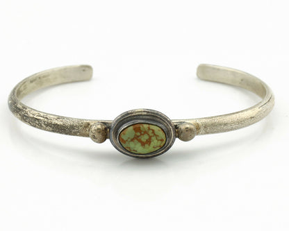 Navajo Bracelet .925 Silver Spiderweb Turquoise Native American Artist C.90's