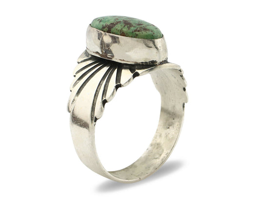 Navajo Ring .925 Silver Blue Green Arizona Turquoise Artist Signed Apache C.80's