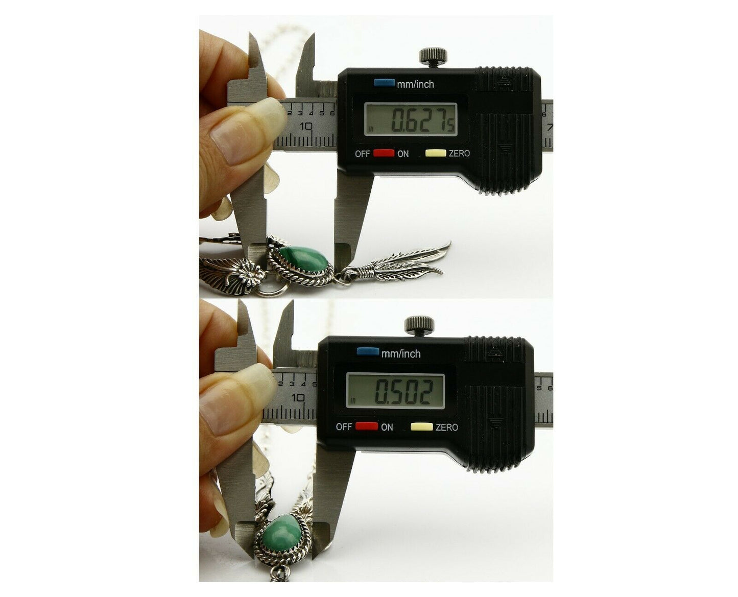 C. 1990 Navajo Handmade .925 Silver & Natural Malachite Necklace