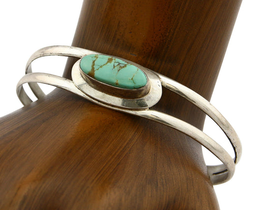 Navajo Bracelet .925 Silver Turquoise Mountain Native Cuff C.80's