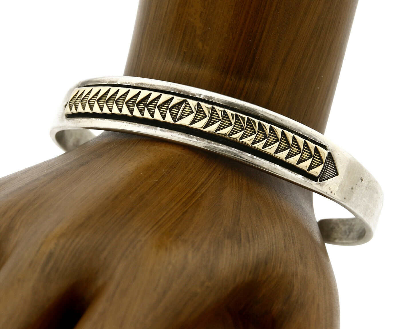 Navajo Bracelet .925 Silver & 14k Solid Gold MM Rogers and LLK Cuff C.80's
