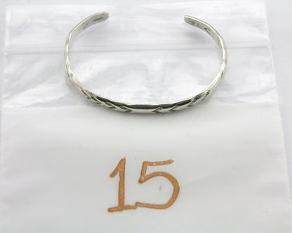 Navajo Bracelet .925 Silver Hand Stamped Arrow Head Artist V Montoya C.80's