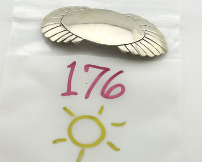 Navajo Hair Clip Barrette .925 Silver Hand Stamped Artist Signed C Montoya C80s