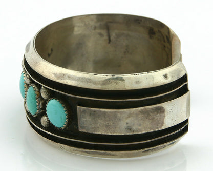 Navajo Bracelet .925 Silver Southwest Turquoise Cuff Artist Native C.80's