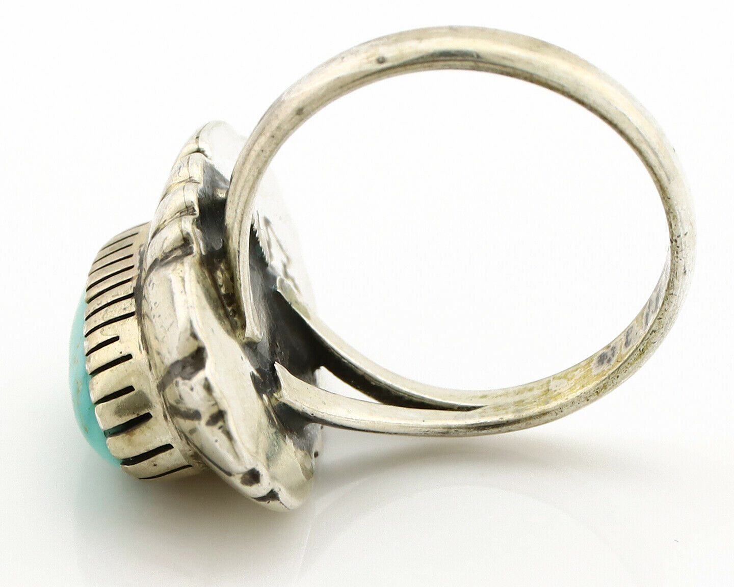 Navajo Ring .925 Silver Arizona Turquoise Signed M Montoya C.80's