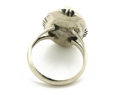 Navajo Ring .925 Silver Kingman Turquoise Handmade Native American Artist C80s