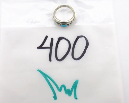Navajo Handmade Ring 925 Silver Blue Turquoise & Coral Native American Artist