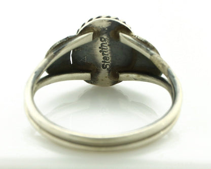 Navajo Ring 925 Silver Natural Mined Black Onyx Native American Artist C.80's