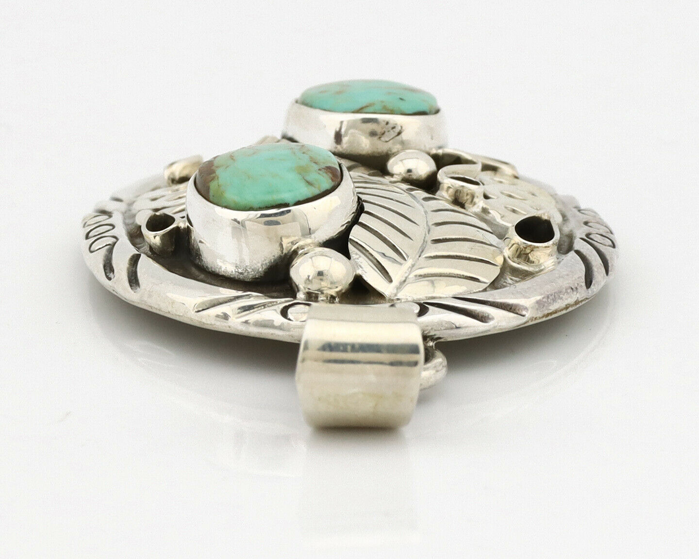 Navajo Necklace .925 Silver Kingman Turquoise Native American C.80's