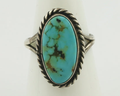 Navajo Ring .925 Silver Natural Blue Turquoise Native American Artist C.80's