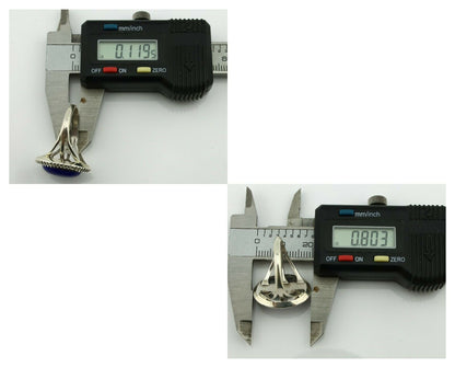 Navajo Ring .925 Silver Natural Lapis Lazuli Native American Artist C.80's