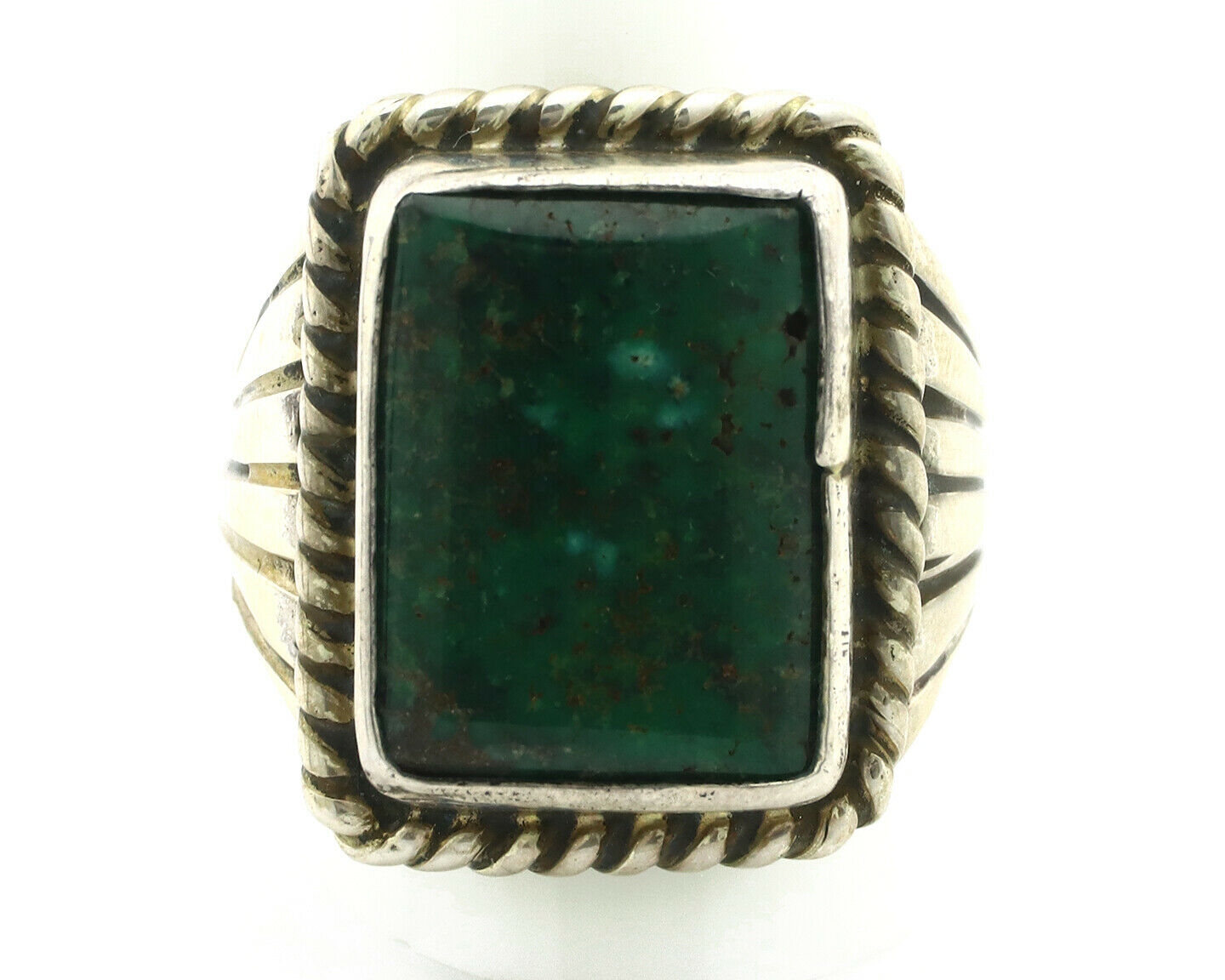 Navajo Ring .925 Silver Blue Green Southwest Artist Signed C Montoya C.80's
