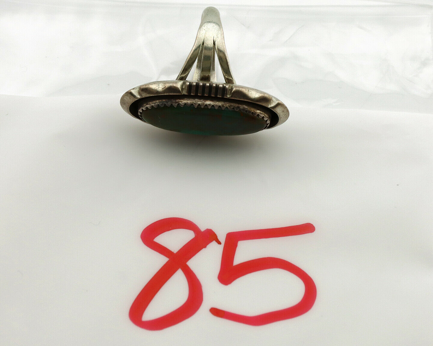 Navajo Ring .925 Silver Royston Turquoise Artist Signed M Begay C.1980's