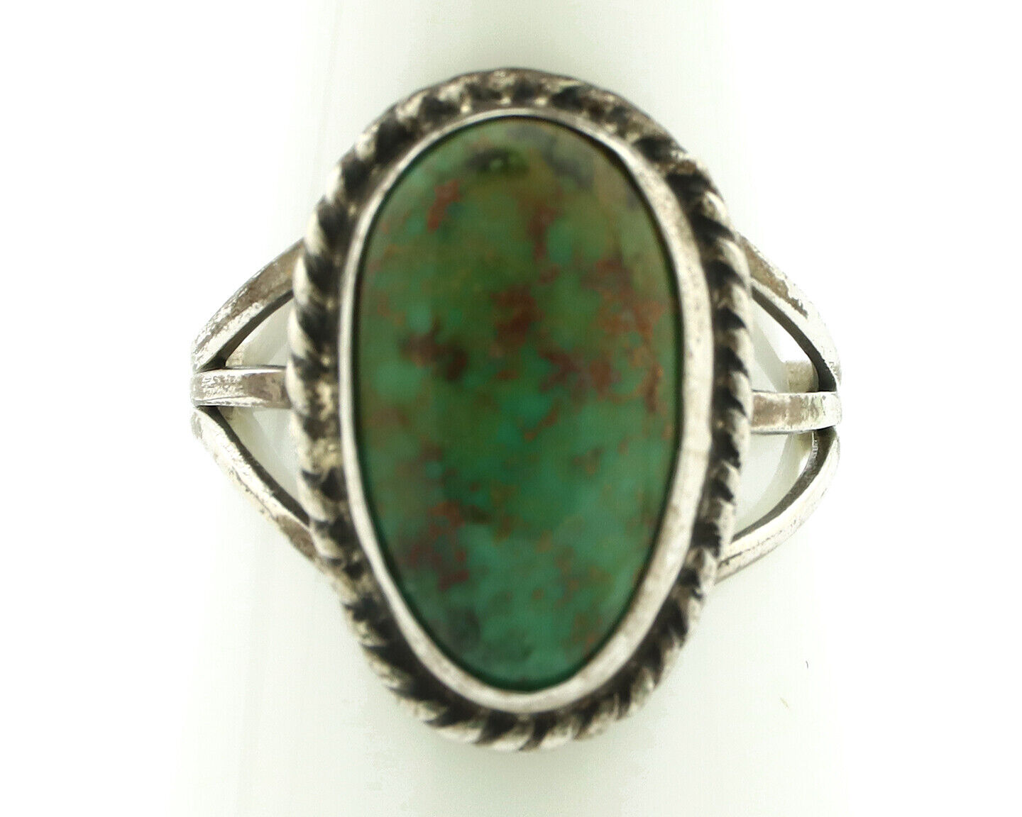 Navajo Ring 925 Silver Turq Mtn Turquoise Native American Artist C.80's