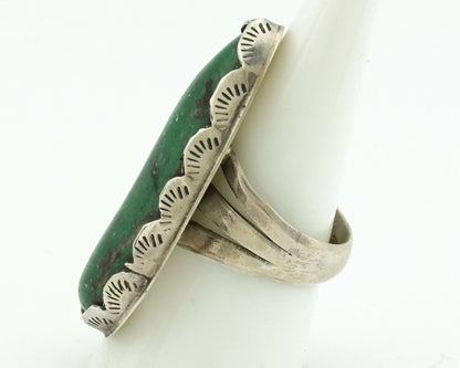 Navajo Ring .925 Silver Colorado Slab Turquoise Native American Artist C.1980's