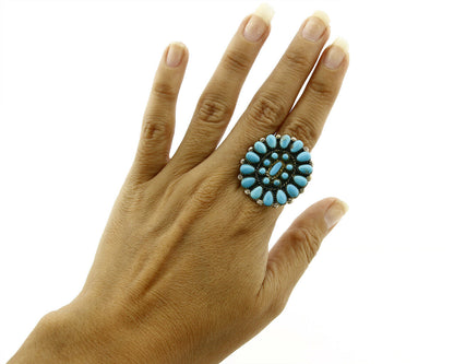 Women's Navajo Turquoise Ring .925 Silver Handmade C.80's