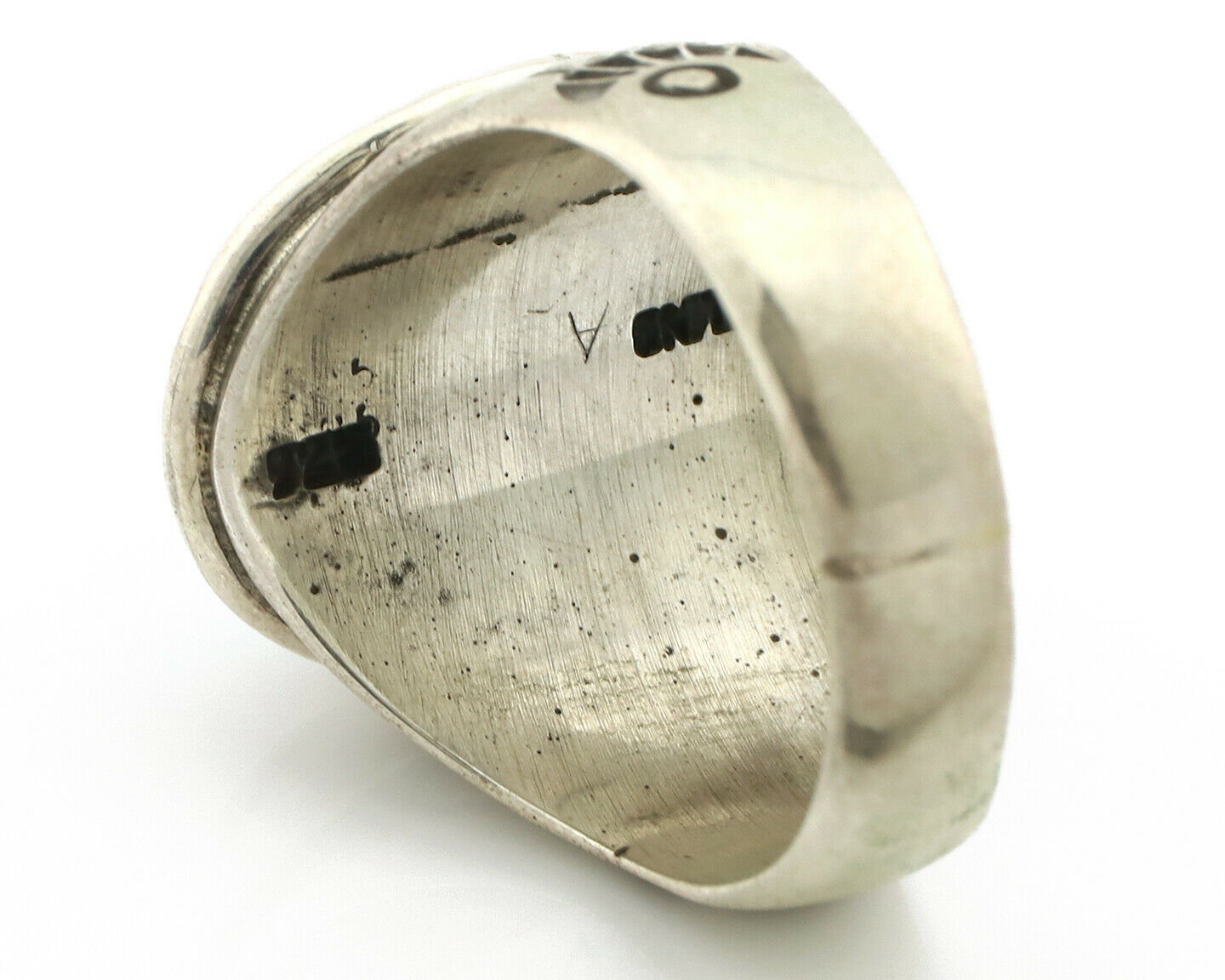 Navajo Ring .925 Silver Turquoise Mountain Native American Artist C.80's