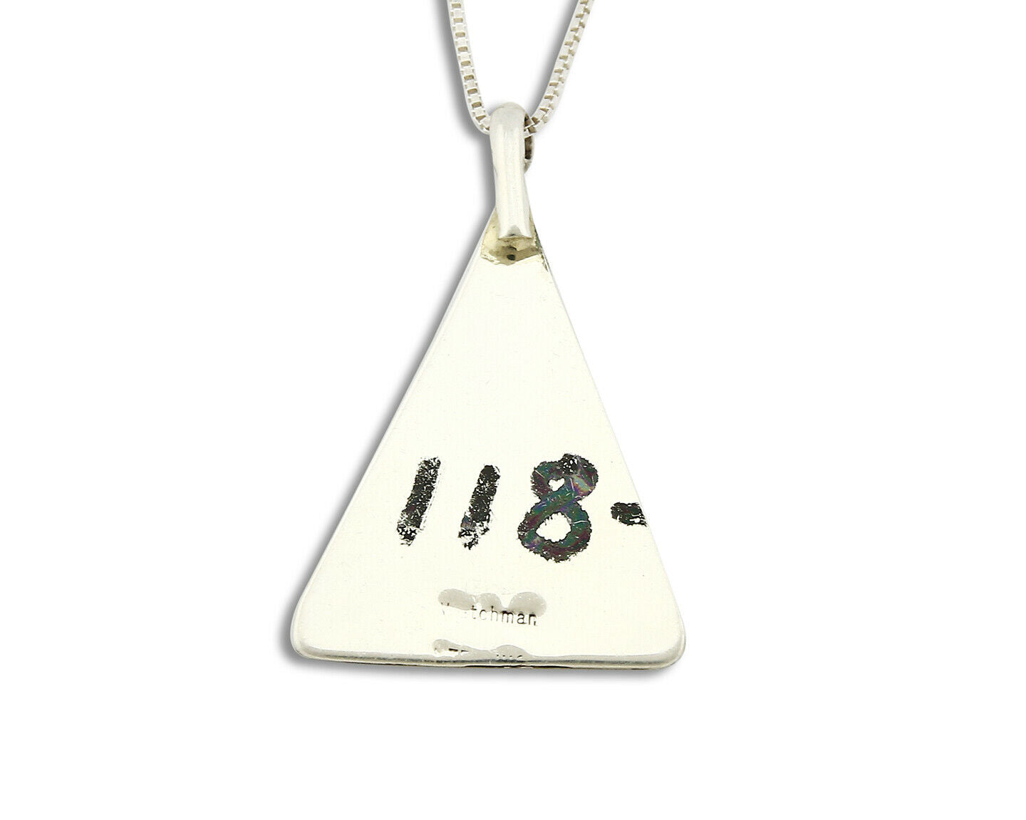 Zuni Inlaid Gemstone Pendant Red Robin .925 Silver Signed WATCHMAN Necklace