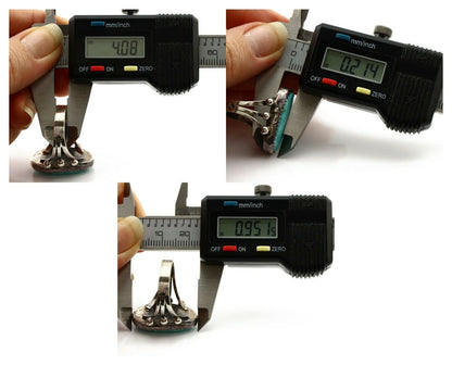 Navajo Ring .925 Silver Morenci Turquoise Native American Artist C80s