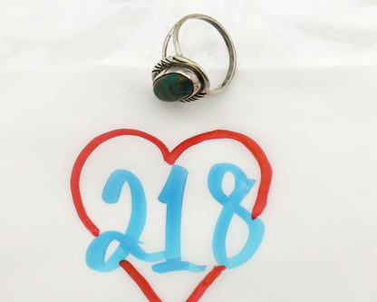 Navajo Ring .925 Silver Royston Turquoise Native American Artist C.1980's