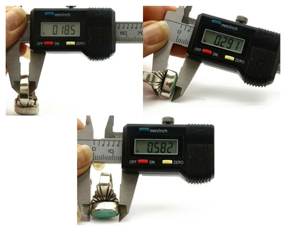 Navajo Ring .925 Silver Kingman Turquoise Artist Signed Apache C.80's