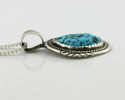Navajo Necklace .925 Silver Sleeping Beauty Signed Anna Begay C.1980's