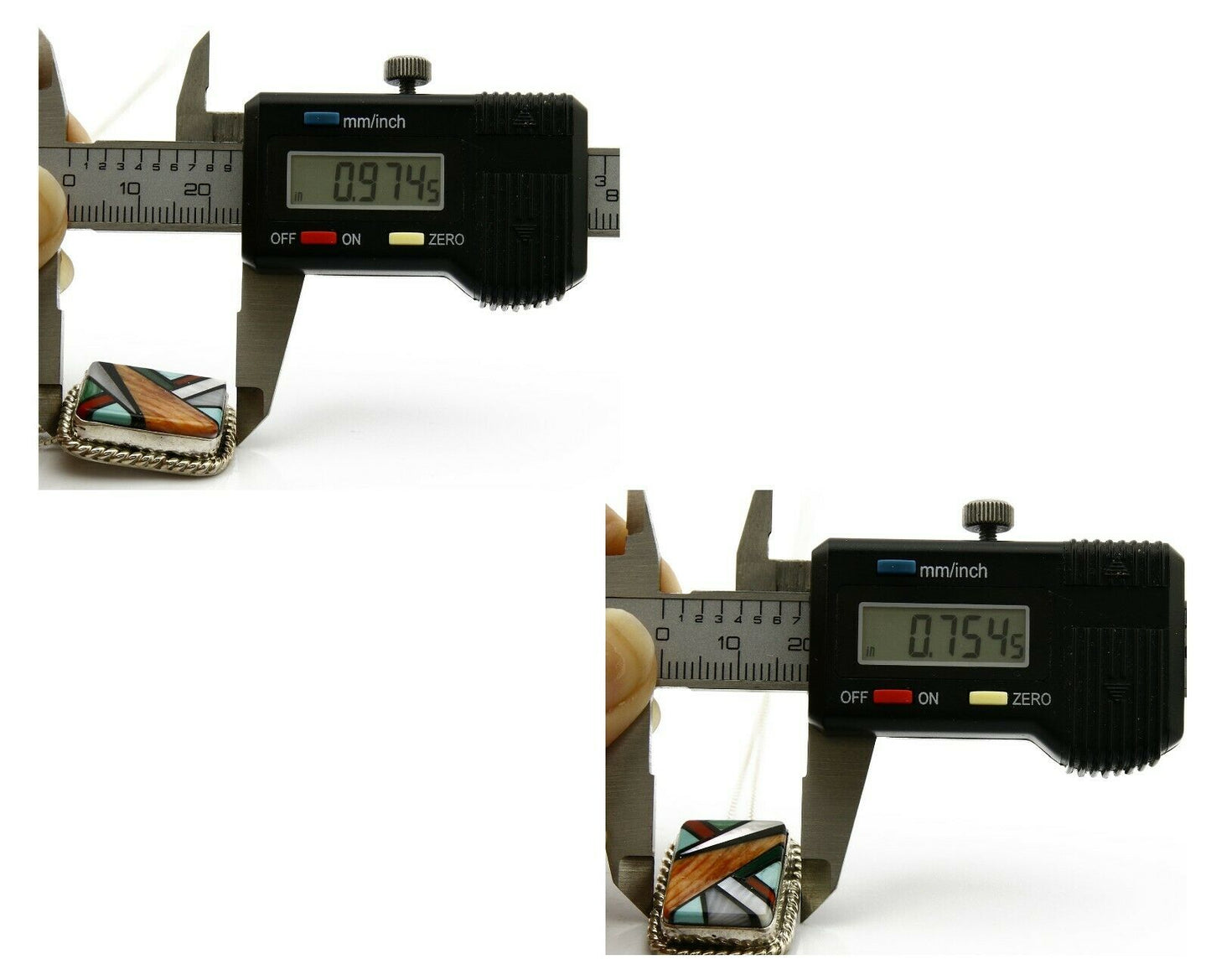 Women's Navajo Inlaid Pendant Natural Gemstone .925 Silver Necklace