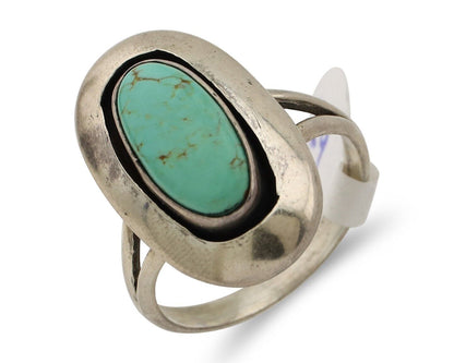 Navajo Ring 925 Silver Natural Blue Turquoise Artist Signed M Montoya C.80's