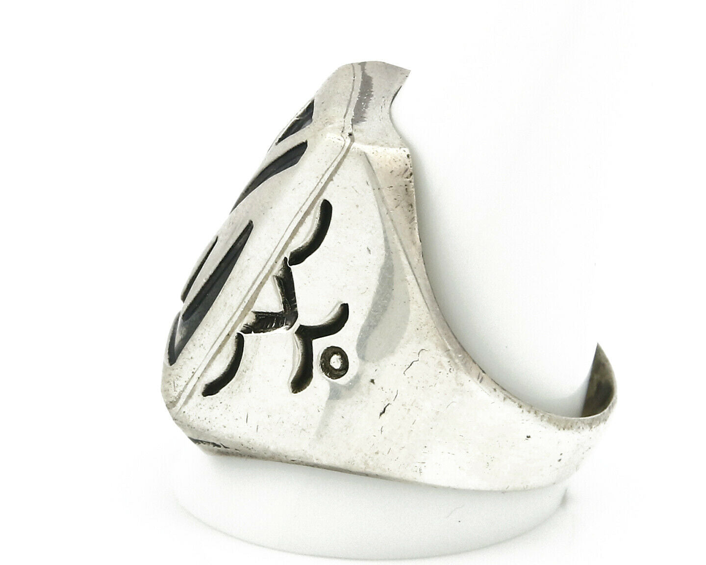 Navajo Overlay Ring .925 Handmade Native American C.80's