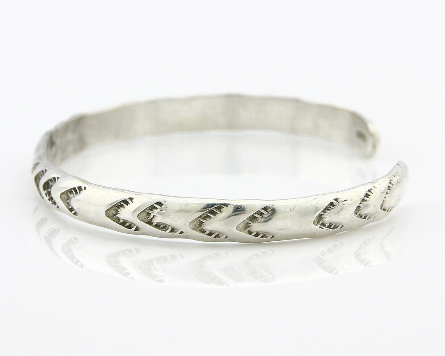 Navajo Bracelet .925 Silver Hand Stamped Arrow Head Artist Begay & Montoya C80s