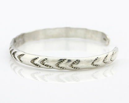 Navajo Bracelet .925 Silver Hand Stamped Arrow Head Artist Begay & Montoya C80s