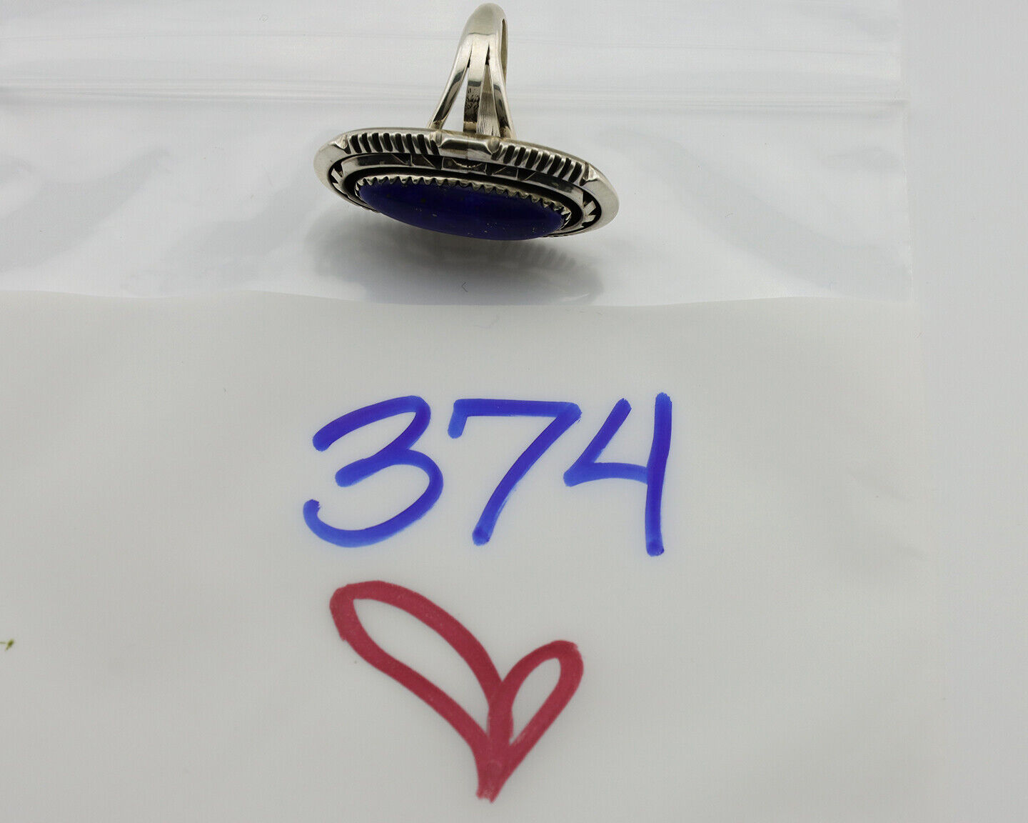 Navajo Ring 925 Silver Natural Lapis Lazuli Artist Signed William Denetdale C80s