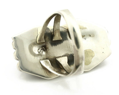 Navajo Ring .925 Silver Natural Aqua Turquoise Signed Apache C.80's