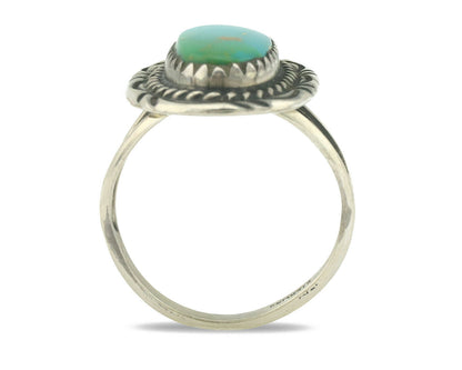 Navajo Ring .925 Silver Natural Turquoise Native American Artist C.1980's