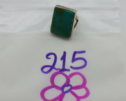 Navajo Ring .925 Silver Kingman Turquoise Artist Signed Gecko C.80's