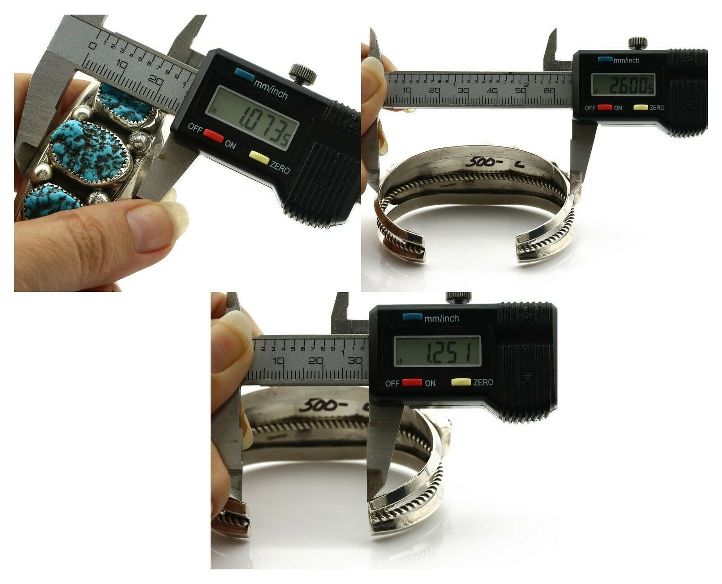 Navajo Bracelet .925 Silver Sleeping Beauty Turquoise Artist Josephine Rojas C90