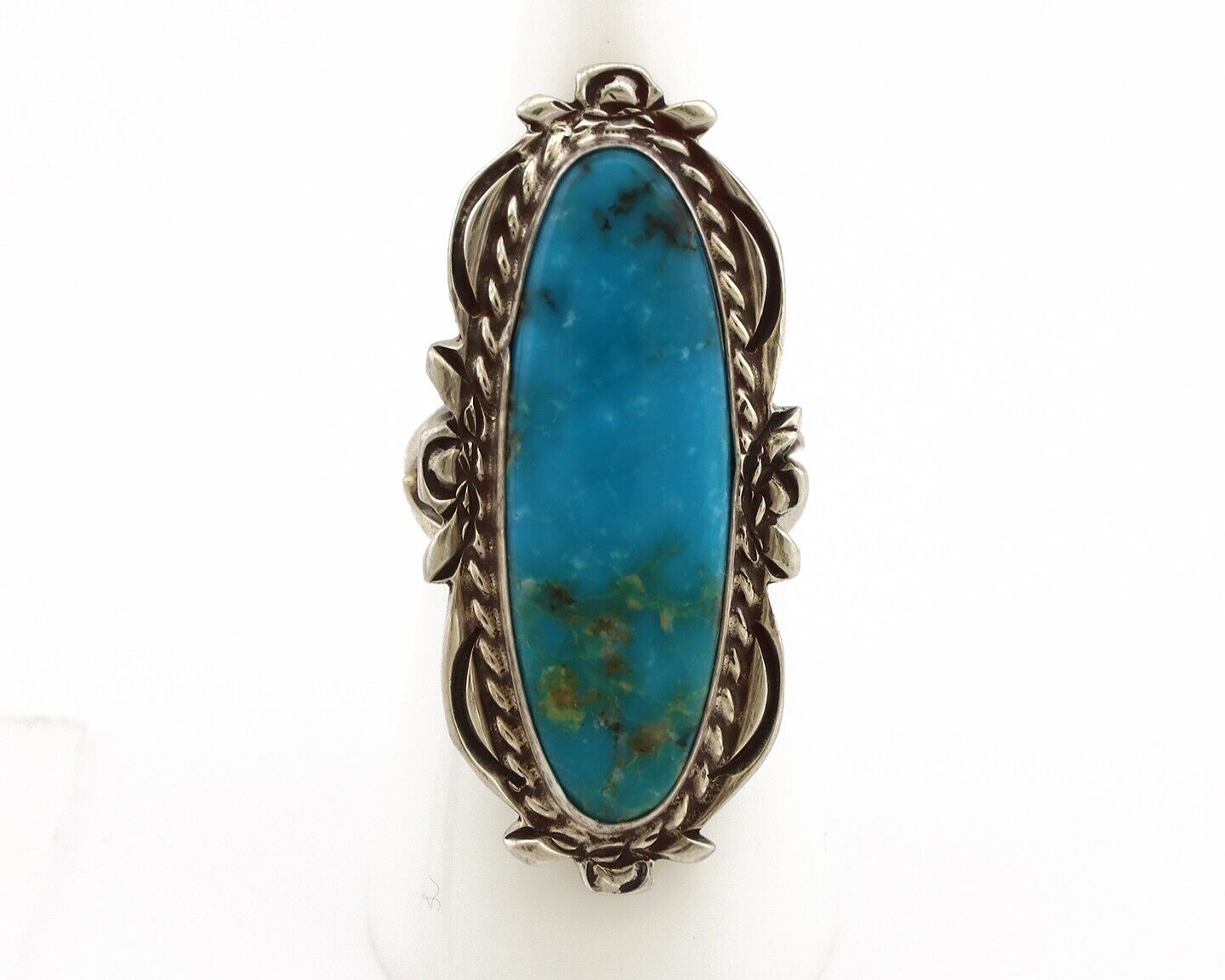Navajo Ring 925 Silver Blue Turquoise Native Artist Signed Billy Eagle C.80s