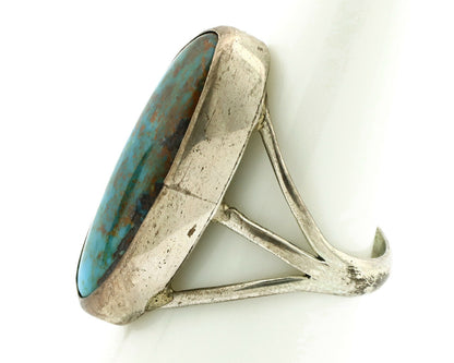 Navajo Ring .925 Silver Nevada Turquoise Native American Artist C.80's