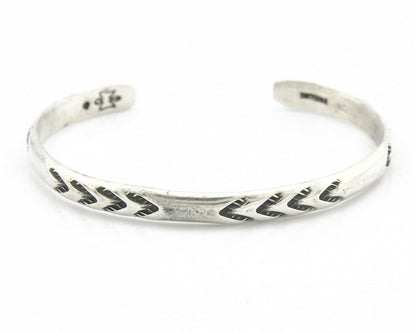 Navajo Bracelet .925 Silver Hand Stamped Arrow Head Artist Montoya C.80's