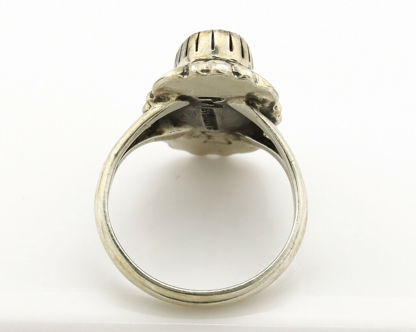 Navajo Ring .925 Silver Arizona Turquoise Signed M Montoya C.80's