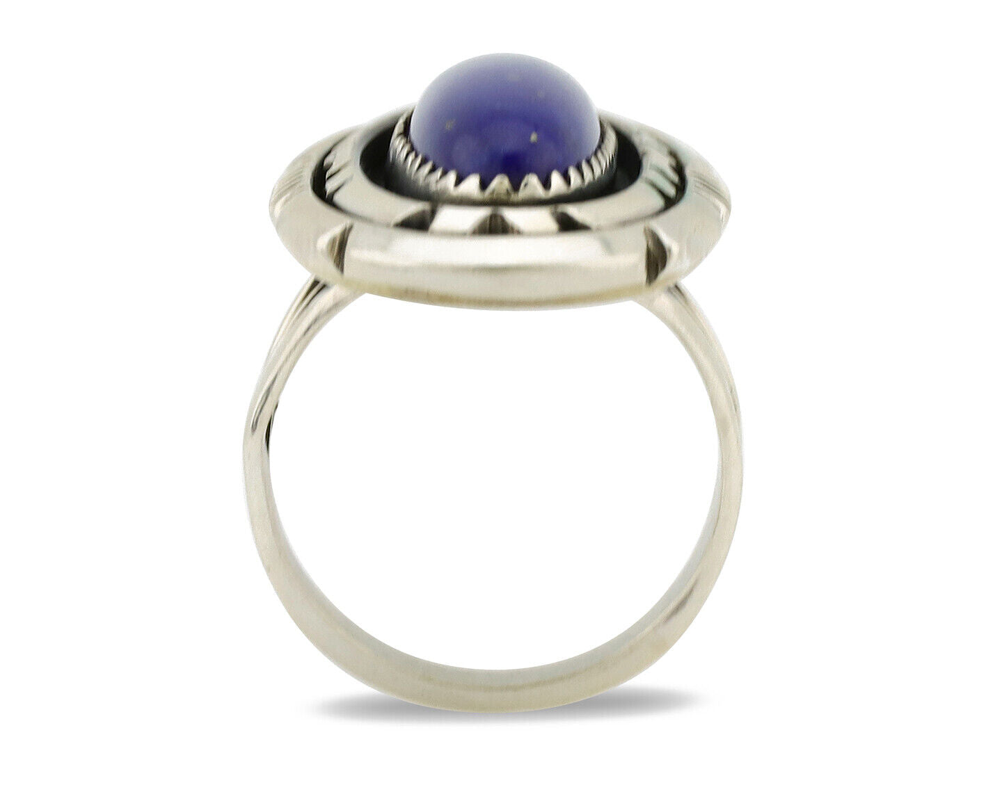 Navajo Ring 925 Silver Natural Lapis Lazuli Artist Signed William Denetdale C80s