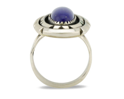 Navajo Ring 925 Silver Natural Lapis Lazuli Artist Signed William Denetdale C80s