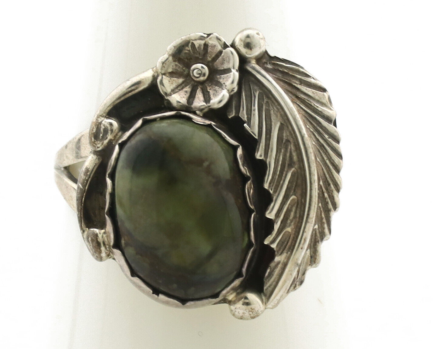 Navajo Ring .925 Silver Damale Turquoise Handmade Native American Artist C.1980s